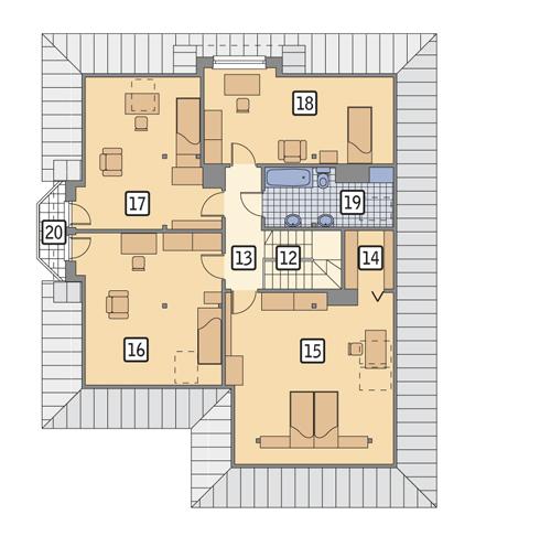 Rzut poddasza POW. 133,1 m²