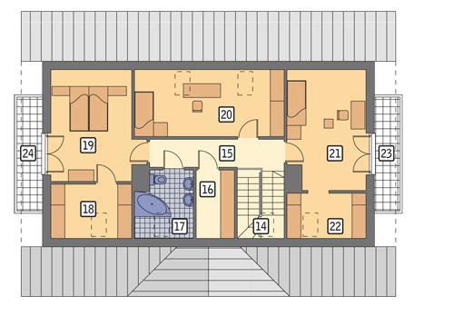 Rzut poddasza POW. 102,3 m²
