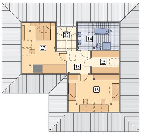Rzut poddasza POW. 76,7 m²