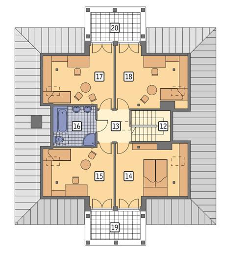 Rzut poddasza POW. 107,8 m²