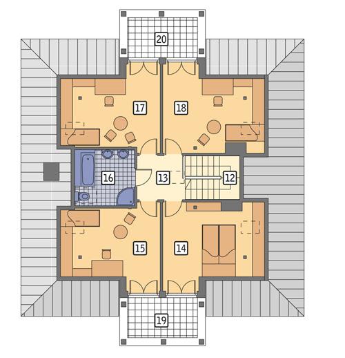 Rzut poddasza POW. 107,8 m²