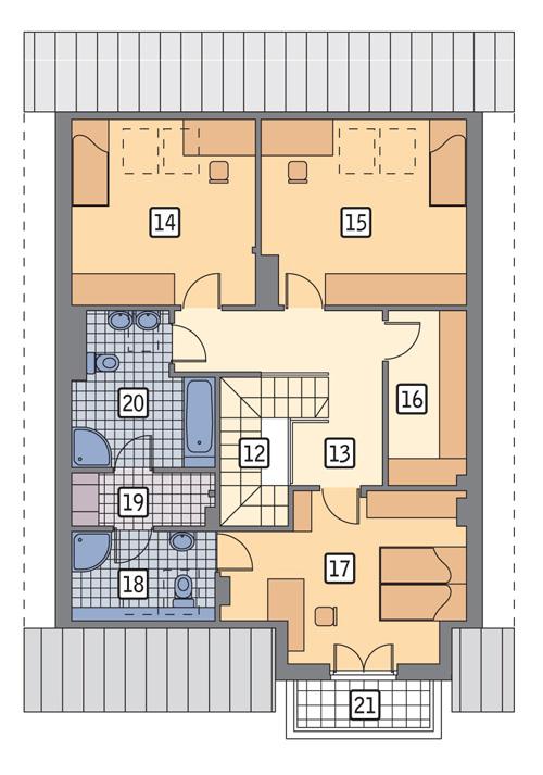 Rzut poddasza POW. 109,1 m²