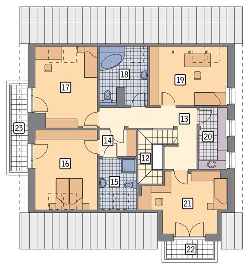 Rzut poddasza POW. 124,1 m²