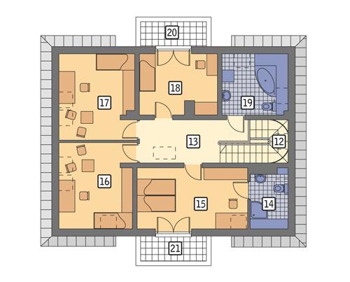 Rzut poddasza POW. 101,3 m²