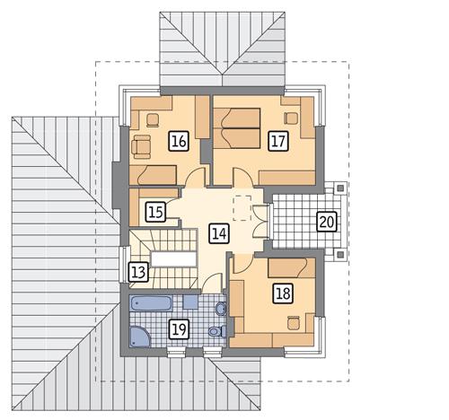 Rzut piętra POW. 72,2 m²