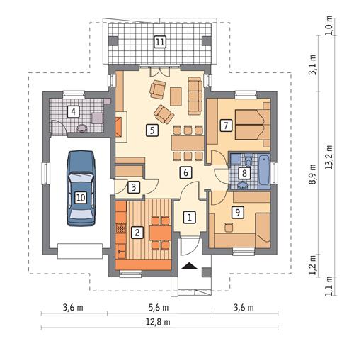 Rzut parteru POW. 99,2 m²