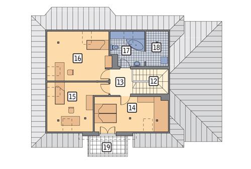 Rzut poddasza POW. 91,1 m²