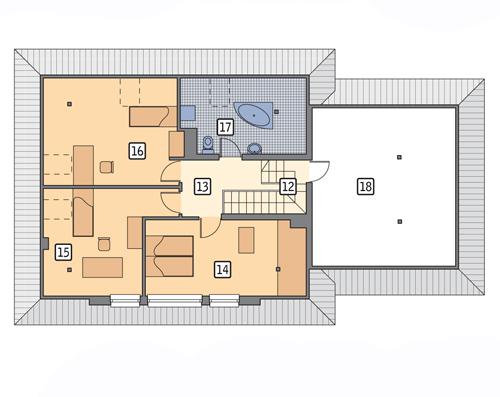Rzut poddasza POW. 121,9 m²