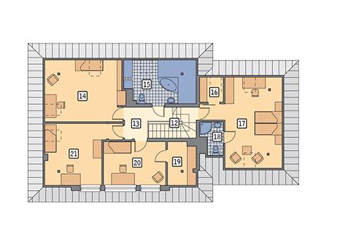 Rzut poddasza POW. 118,8 m²