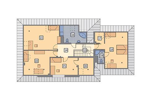 Rzut poddasza POW. 127,9 m²