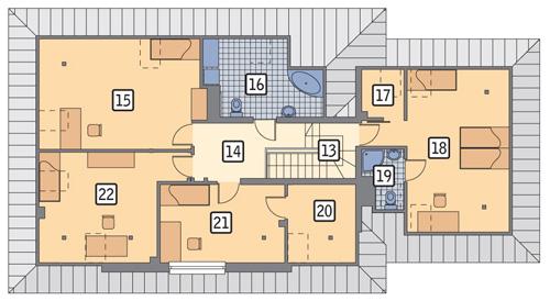 Rzut poddasza POW. 127,9 m²