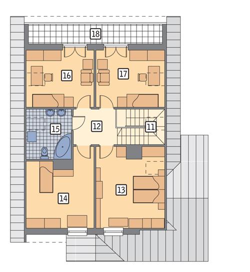 Rzut poddasza POW. 99,9 m²
