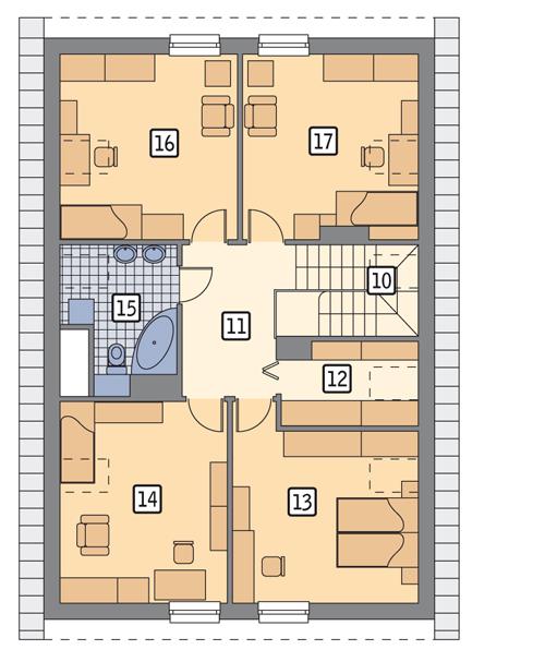 Rzut poddasza POW. 99,9 m²