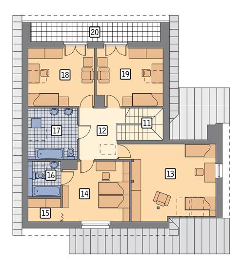 Rzut poddasza POW. 111,7 m²