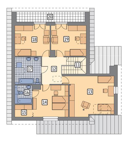 Rzut poddasza POW. 111,7 m²