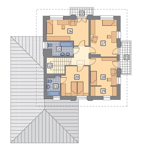 Rzut piętra POW. 99,6 m²