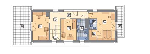Rzut piętra POW. 114,5 m²