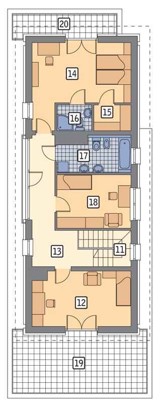 Rzut piętra POW. 106,5 m²