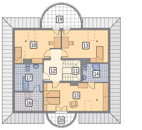 Rzut poddasza POW. 131,1 m²