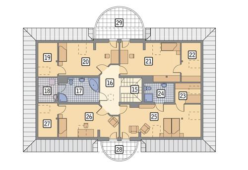 Rzut poddasza POW. 179,0 m²