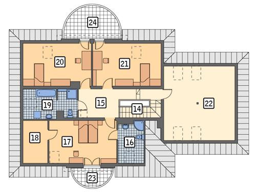 Rzut poddasza POW. 159,8 m²