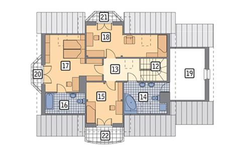 Rzut poddasza POW. 109,7 m²