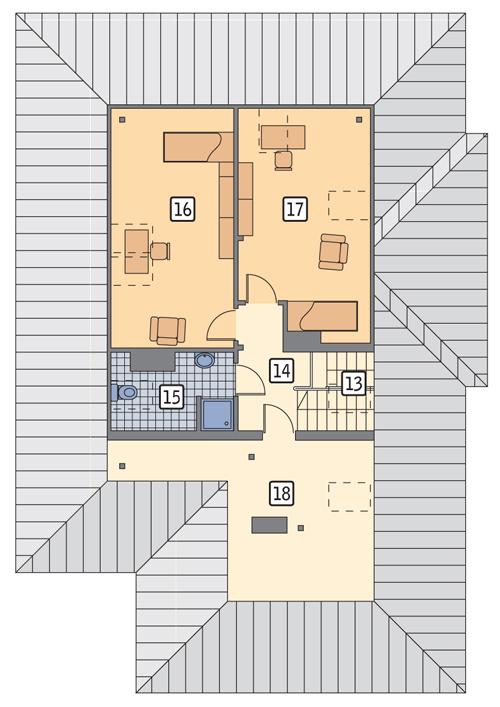 Rzut poddasza POW. 106,4 m²