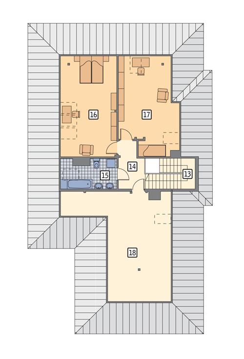 Rzut poddasza POW. 140,0 m²