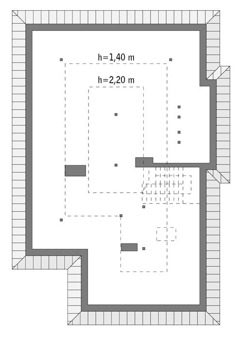Rzut poddasza: do indywidualnej adaptacji (39,6 m2 powierzchni użytkowej)