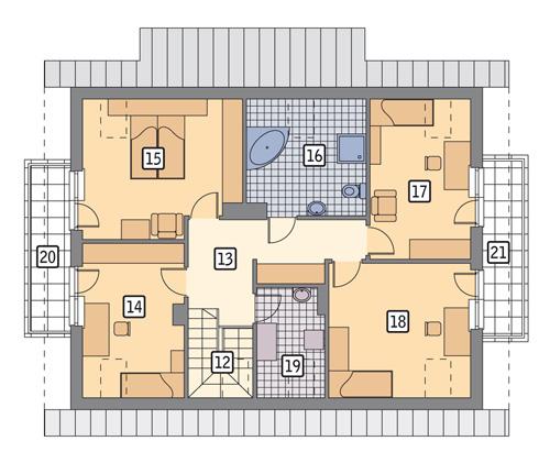 Rzut poddasza POW. 112,5 m²
