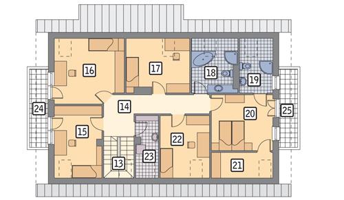 Rzut poddasza POW. 129,7 m²