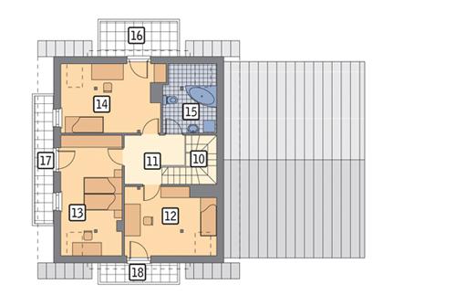 Rzut poddasza POW. 88,1 m²