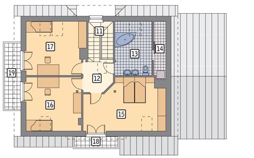Rzut poddasza POW. 88,7 m²
