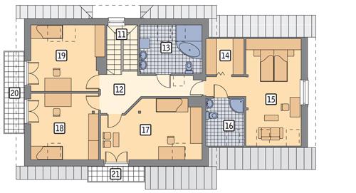 Rzut poddasza POW. 127,3 m²