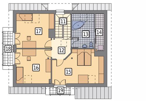 Rzut poddasza POW. 85,5 m²