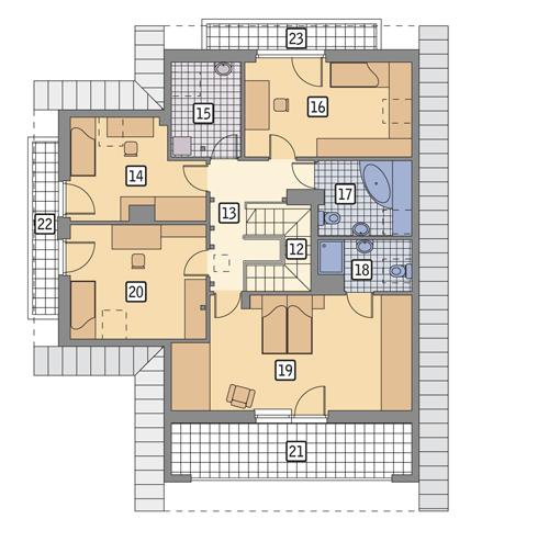 Rzut poddasza POW. 130,1 m²