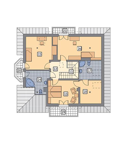Rzut poddasza POW. 104,8 m²