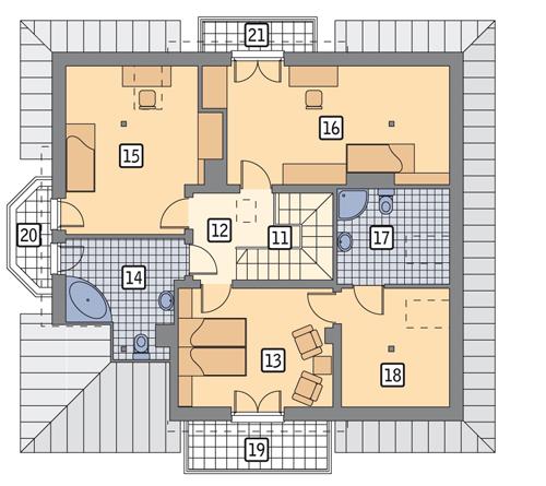 Rzut poddasza POW. 104,4 m²
