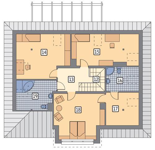 Rzut poddasza POW. 115,9 m²