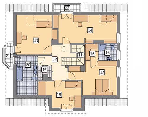 Rzut poddasza POW. 119,6 m²