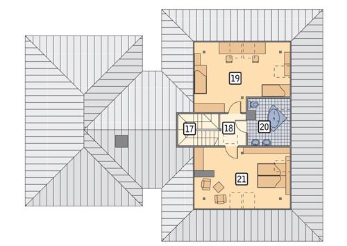 Rzut poddasza POW. 73,6 m²