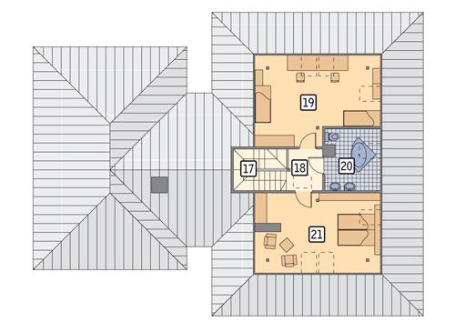 Rzut poddasza POW. 73,6 m²