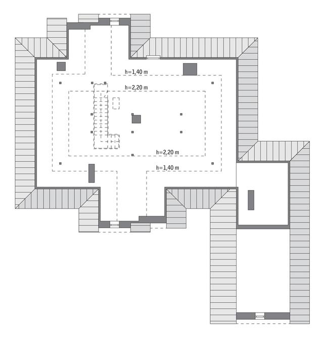 Rzut poddasza: do indywidualnej adaptacji (ponad 70,0 m2 powierzchni użytkowej)