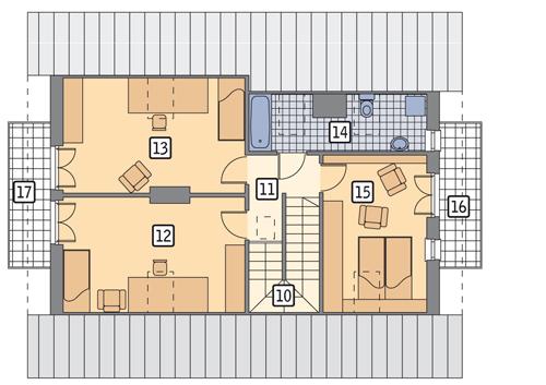 Rzut poddasza POW. 83,4 m²