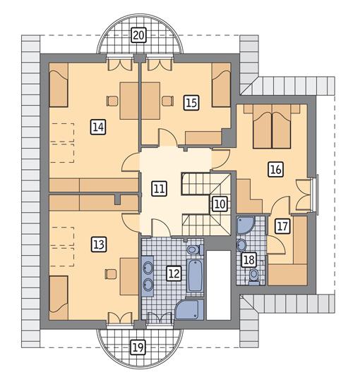 Rzut poddasza POW. 124,1 m²