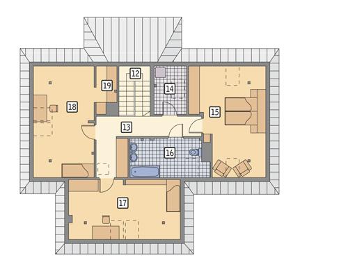 Rzut poddasza POW. 108,8 m²