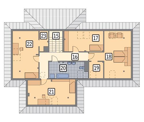 Rzut poddasza POW. 125,4 m²