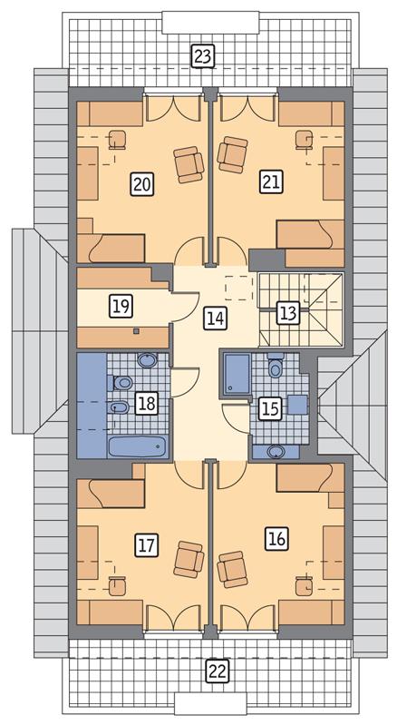 Rzut poddasza POW. 132,6 m²
