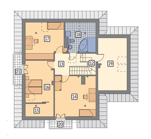 Rzut poddasza POW. 108,9 m²