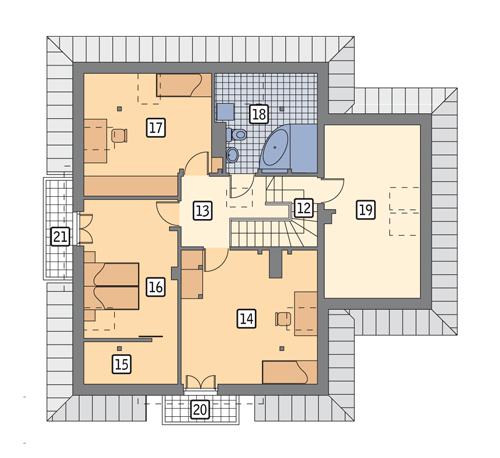 Rzut poddasza POW. 108,9 m²